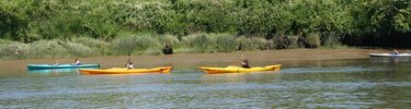 kayaks on river